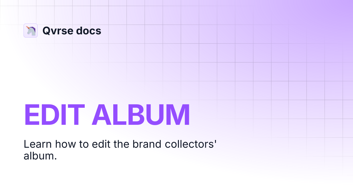 EDIT ALBUM | Qvrse docs