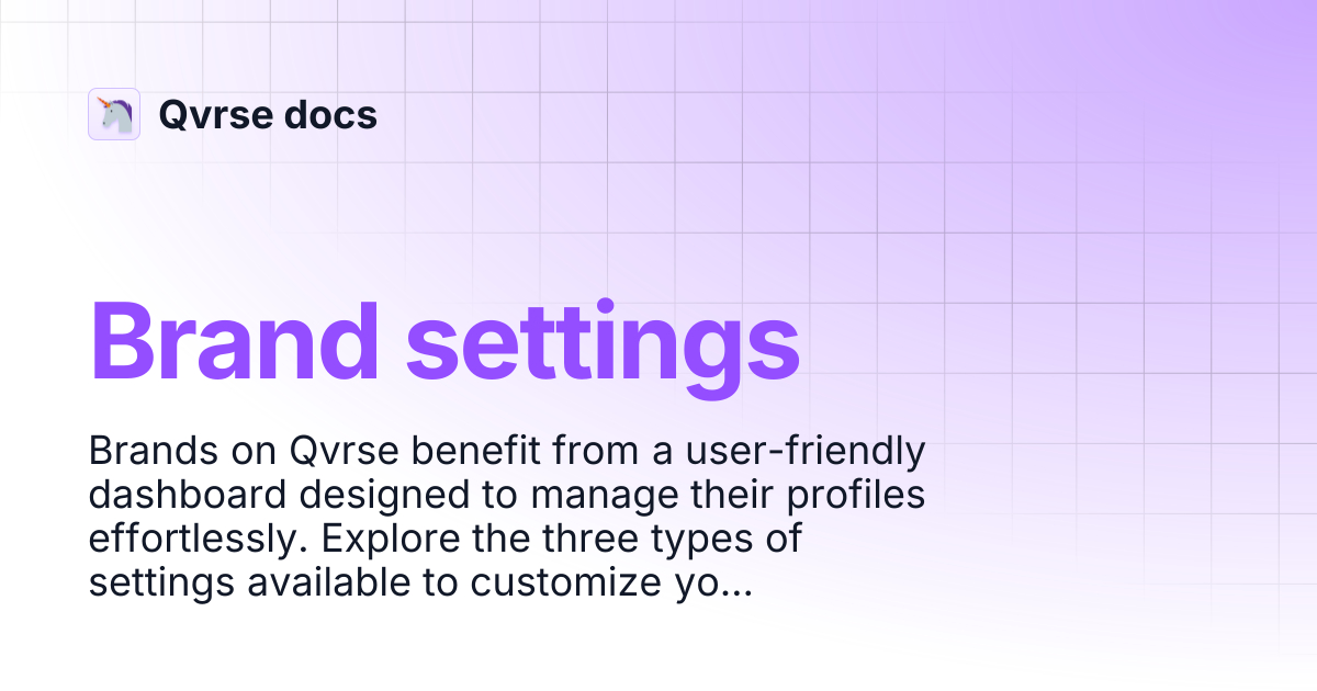 Brand settings | Qvrse docs